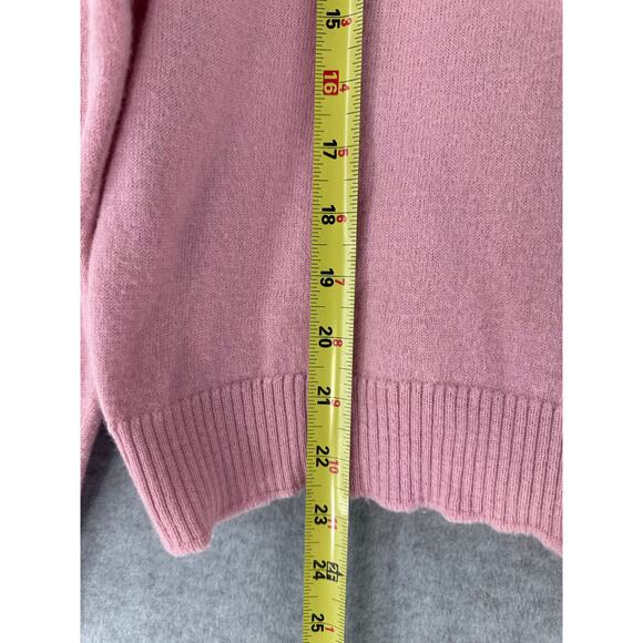 Vintage Pendleton Women's sz L Baby Pink 100% Wool Cowl Neck Sweater Pullover - Picture 6 of 10